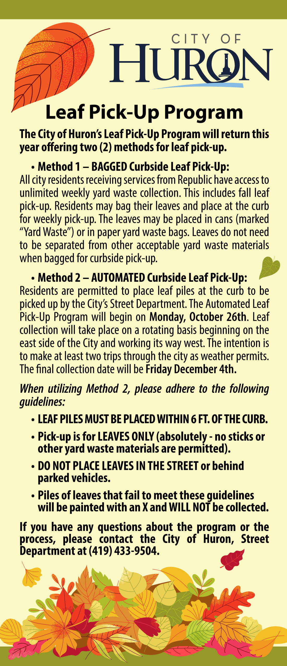 Leaf Pick Up Program September 2026